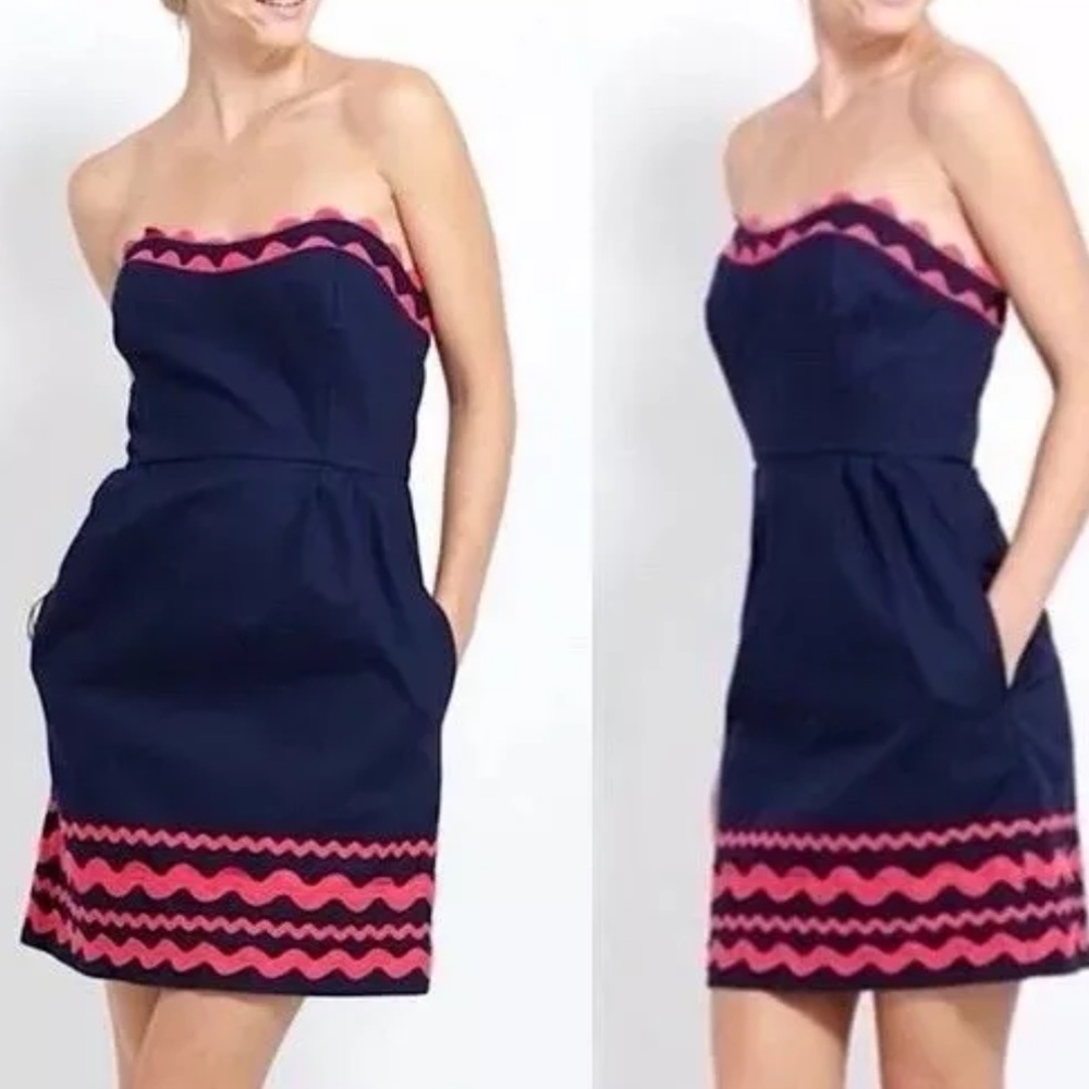 VINEYARD VINES Ric Rac Strapless Dress - Picture 2 of 15